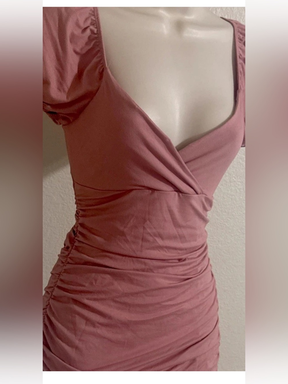 Women’s Pink Floral Summer Dress Spaghetti Strap Slim Fit Slit Size Medium - Picture 3 of 7